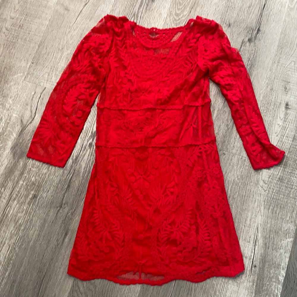 Red Express lace dress